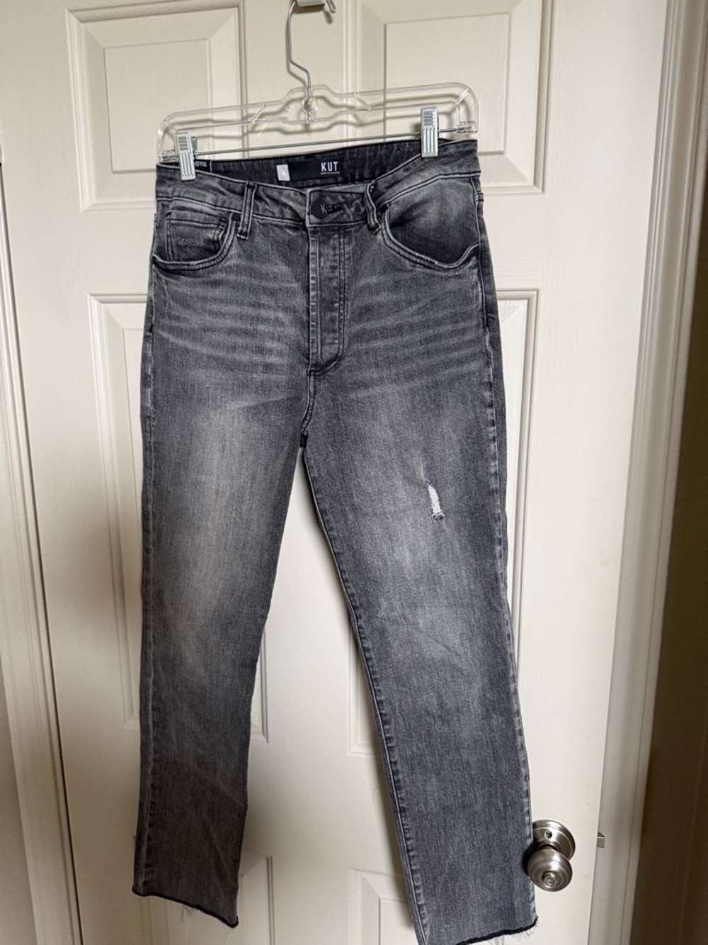 Kut from the Kloth High-Rise Gray Straight Jeans